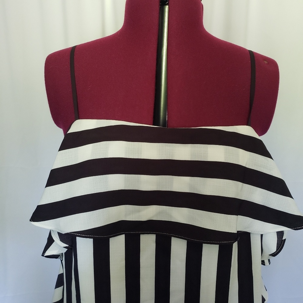 Nicole Miller Spaghetti Strap Ruffle Dress - Picture 3 of 8